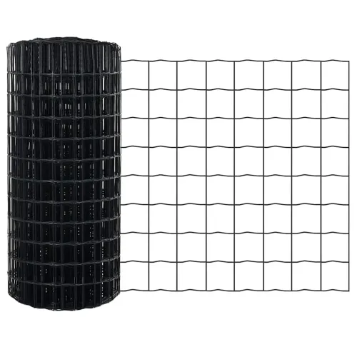 Euro ograda 0,8 x 25 m Željezo prekriveno PVC-om Siva - Siva 25 x 0,8 m 50 x 50 mm Cijena