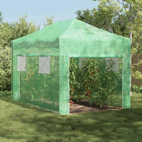 Staklenik s sklopivim okvirom Zelena 280 x 410 x 315 cm Željezo - 280 x 410 x 315 cm Cijena