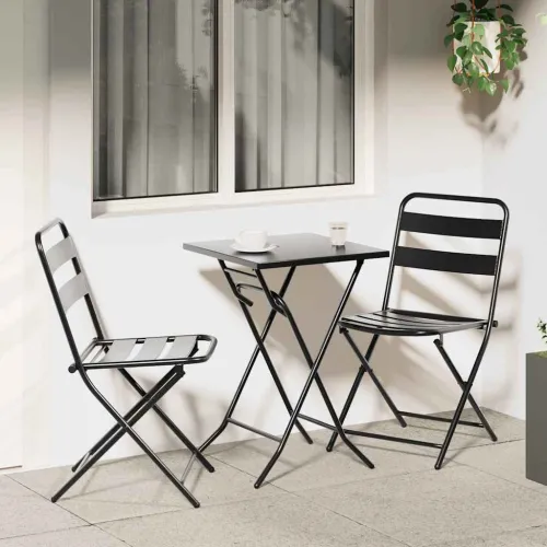 Bistro set za vrt 3 kom. Antracit Čelik - Antracit 2x stolica +kvadratni stol Cijena