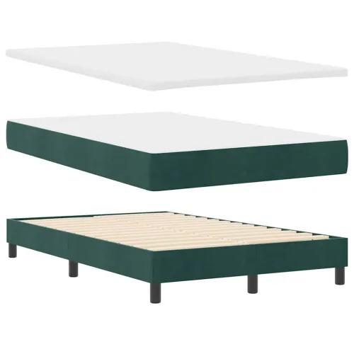 Box spring krevet Tamnozelena 120 x 190 cm Baršun - Tamnozelena 120 x 190 cm Prošiveno gumbima Cijena