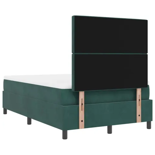 Box spring krevet Tamnozelena 120 x 190 cm Baršun - Tamnozelena 120 x 190 cm Kristal s dugmadima Cijena