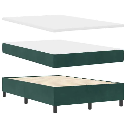 Box spring krevet Tamnozelena 120 x 190 cm Baršun - Tamnozelena 120 x 190 cm Kristal s dugmadima Cijena
