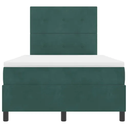 Box spring krevet Tamnozelena 120 x 190 cm Baršun - Tamnozelena 120 x 190 cm Prošiveno gumbima Cijena