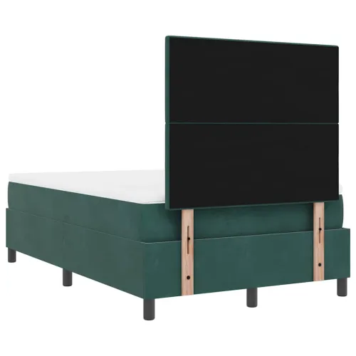 Box spring krevet Tamnozelena 120 x 190 cm Baršun - Tamnozelena 120 x 190 cm Prošiveno gumbima Cijena