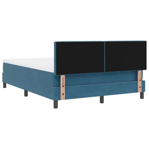 LED Box Spring Krevet Tamno plava 140 x 200 cm Baršun - Tamno plava 140 x 200 cm Kristal s dugmadima Cijena