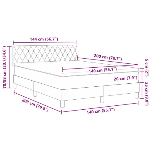 LED Box Spring Krevet Tamno plava 140 x 200 cm Baršun - Tamno plava 140 x 200 cm Kristal s dugmadima Cijena