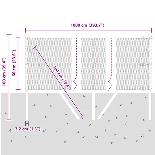 Sukladni osnovni dodatak za hexagonalnu ogradu 10 x 0,6 m Siva - 10 x 0,6 m (mreža 13 mm) Siva Cijena