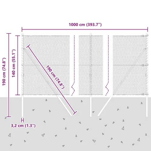 Sukladni osnovni dodatak za hexagonalnu ogradu 10 x 1,4 m Siva - 10 x 1,4 m (mreža od 25 mm) Siva Cijena