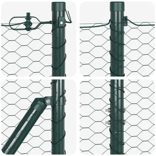 Heksagonalna ograda s stubom 10 x 1,2 m Čelik premazan PVC-om - 10 x 1,2 m (25 mm mreža) Zelena Cijena