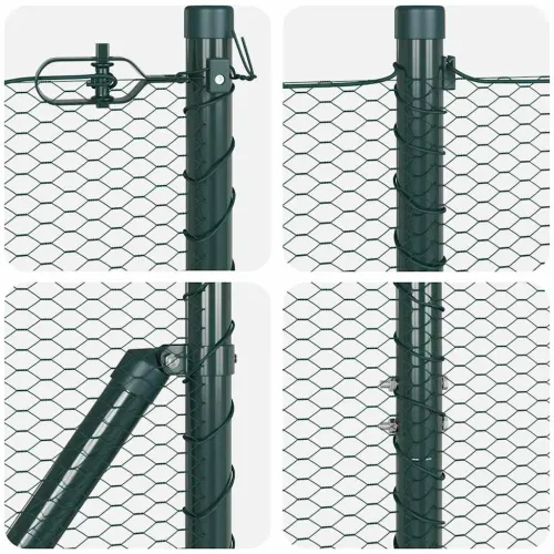 Heksagonalna ograda s stubom 10 x 1,6 m Čelik premazan PVC-om - 10 x 1,6 m (mreza 13 mm) Zelena Cijena