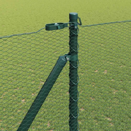 Heksagonalna ograda s stubom 10 x 1,6 m Čelik premazan PVC-om - 10 x 1,6 m (mreza 13 mm) Zelena Cijena