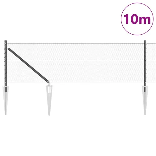 Heksagonalna ograda s stubom 10 x 0,6 m Čelik premazan PVC-om - 10 x 0,6 m (mreža 13 mm) Siva Cijena