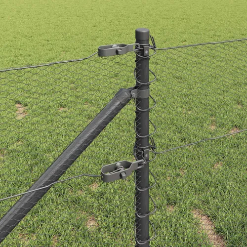 Heksagonalna ograda s stubom 10 x 0,6 m Čelik premazan PVC-om - 10 x 0,6 m (mreža 13 mm) Siva Cijena