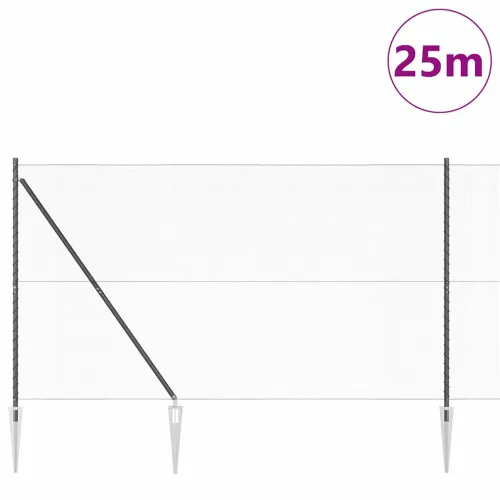 Heksagonalna ograda s stubom 25 x 1,6 m Čelik premazan PVC-om - 25 x 1,6 m (mreža 13 mm) Siva Cijena