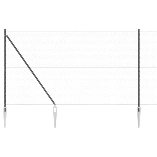 Heksagonalna ograda s stubom 25 x 1,6 m Čelik premazan PVC-om - 25 x 1,6 m (mreža 50 mm) Siva Cijena