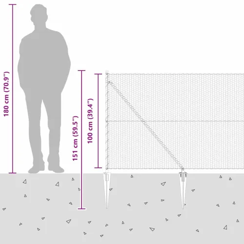 Heksagonalna ograda s stubom 50 x 1 m Čelik premazan PVC-om - 50 x 1 m (mreža 25 mm) Siva Cijena