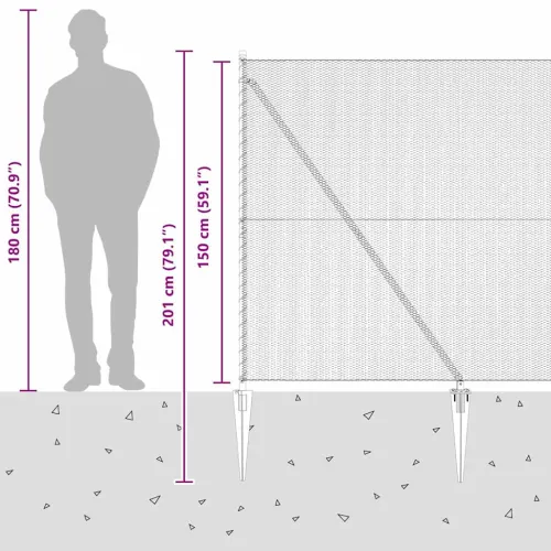 Heksagonalna ograda s stubom 50 x 1,5 m Čelik premazan PVC-om - 50 x 1,5 m (mreža 13 mm) Siva Cijena