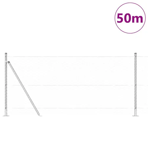 Heksagonalna ograda s betonskom osnovom 50 x 0,8 m Srebrna - 50 x 0,8 m (mreža 50 mm) Pocinčani čelik Cijena