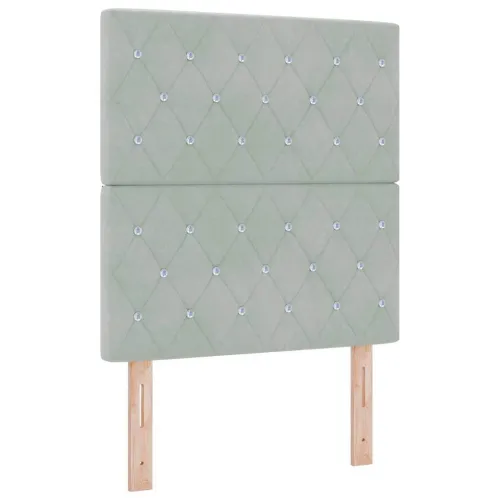 Box spring krevet Svijetlo siva 80 x 200 cm Baršun - Svjetlosiva 80 x 200 cm Kristal s dugmadima Cijena