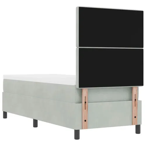 Box spring krevet Svijetlo siva 80 x 200 cm Baršun - Svjetlosiva 80 x 200 cm Kristal s dugmadima Cijena