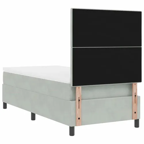 Box spring krevet Svijetlo siva 80 x 200 cm Baršun - Svjetlosiva 80 x 200 cm Prošiveno gumbima Cijena