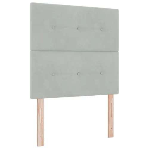 Box spring krevet Svijetlo siva 80 x 200 cm Baršun - Svjetlosiva 80 x 200 cm Prošiveno gumbima Cijena