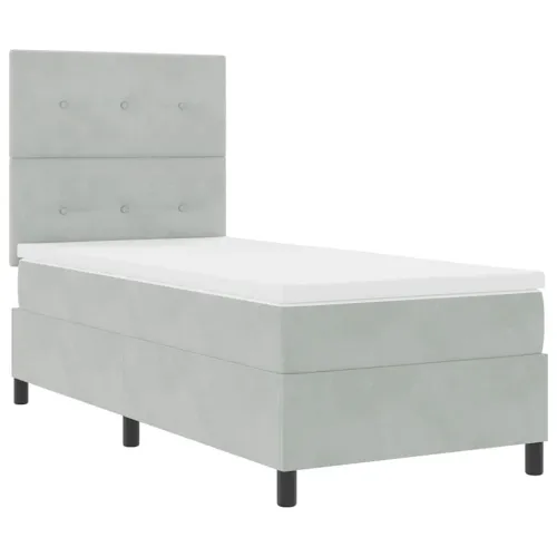 Box spring krevet Svijetlo siva 80 x 200 cm Baršun - Svjetlosiva 80 x 200 cm Prošiveno gumbima Cijena