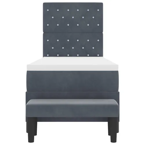 Box spring krevet Tamno siva 200 x 80 cm Baršun - Tamno siva 80 x 200 cm Kristal s dugmadima Cijena
