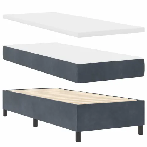 Box spring krevet Tamno siva 200 x 80 cm Baršun - Tamno siva 80 x 200 cm Kristal s dugmadima Cijena