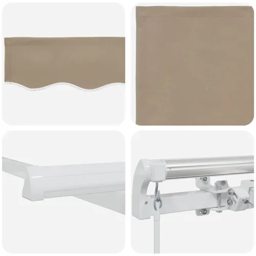 Povlačivi tende Bež 450 x 350 x 165 cm Poliester i aluminij - Bež 450 × 350 cm s bijelim okvirom Cijena