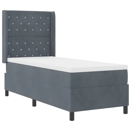 Box spring krevet s madracem Tamno siva 80 x 200 cm Baršun - Tamno siva 80 x 200 cm Kristal s dugmadima Cijena
