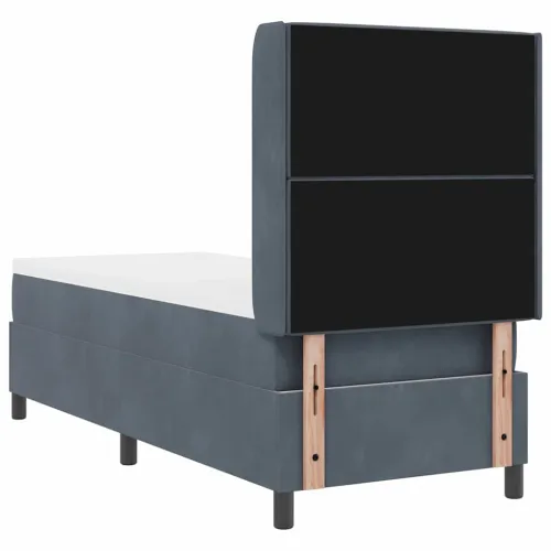 Box spring krevet s madracem Tamno siva 80 x 200 cm Baršun - Tamno siva 80 x 200 cm Kristal s dugmadima Cijena