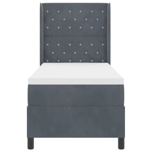 Box spring krevet s madracem Tamno siva 80 x 200 cm Baršun - Tamno siva 80 x 200 cm Kristal s dugmadima Cijena