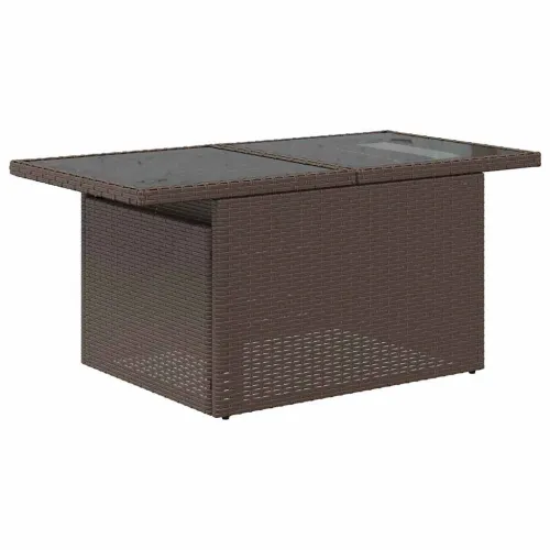 Sjedeća garnitura za vrt 9 kom. Smeđa poliratan - Smeđa i bijela Cijena