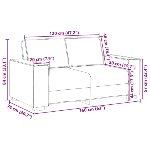 Dvosjed Kauč od lana 160x78x84 cm - 1 Dvosjed (160 cm) Dvosjed (160 cm) Cijena