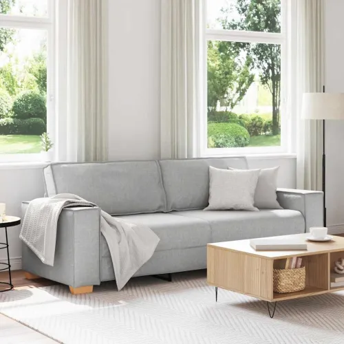 Trosjed/Kauč/Samostojeća Sofa Oblačno Siva 220x78x84 cm Tkanina - Oblačnosiva 1 220 cm Oblačnosiva Cijena