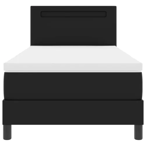 Box spring krevet Crna 90 x 190 cm Umjetna koža - Crna 90 x 190 cm Jednostavan dizajn s LED Cijena