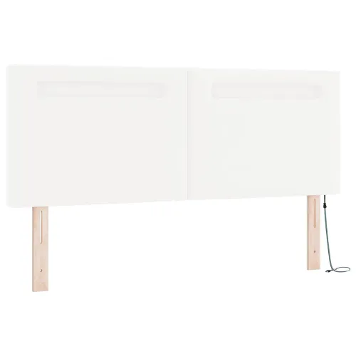 Box spring krevet Bijelo 160 x 200 cm Umjetna koža - Bijelo 160 x 200 cm Jednostavan dizajn s LED Cijena