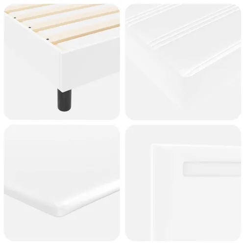 Box spring krevet Bijelo 160 x 200 cm Umjetna koža - Bijelo 160 x 200 cm Jednostavan dizajn s LED Cijena