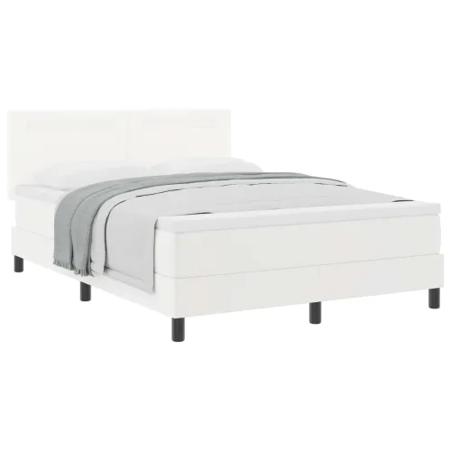 Box spring krevet Bijelo 160 x 200 cm Umjetna koža - Bijelo 160 x 200 cm Jednostavan dizajn s LED Cijena