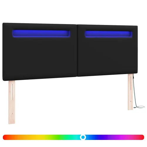 LED glava kreveta Crna Lažna koža - Crna 140 cm Cijena