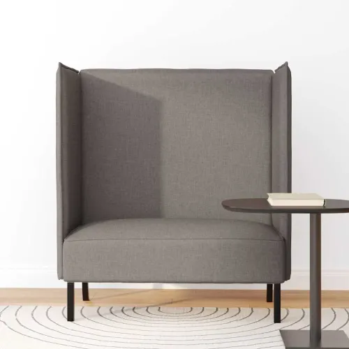 Sofa s visokim naslonom Sivo-smeđa 109 x 56 x 121 cm tkanina - Sivo-smeđa Cijena