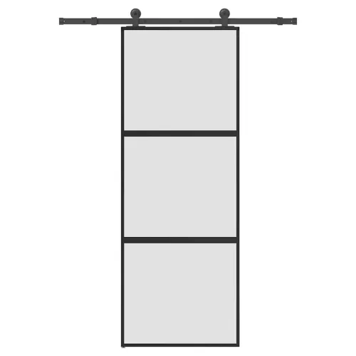 Klizna vrata s priborom 76 x 205 cm kaljeno staklo i aluminij - 76 x 205 cm (152.5 cm) matt matt Cijena
