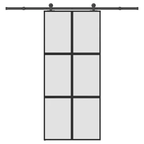 Klizna vrata s priborom 90 x 205 cm kaljeno staklo i aluminij - 90 x 205 cm (213.5 cm) matt matt Cijena