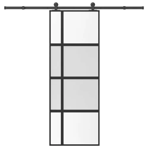 Klizna vrata s priborom 76 x 205 cm kaljeno staklo i aluminij - 76 x 205 cm (213.5 cm) matt and transparent Cijena