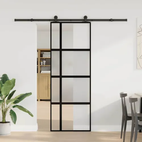 Klizna vrata s priborom 76 x 205 cm kaljeno staklo i aluminij - 76 x 205 cm (213.5 cm) matt and transparent Cijena