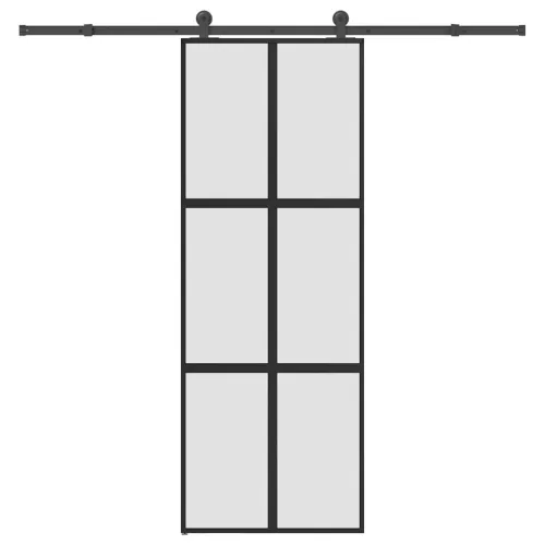 Klizna vrata s priborom 76 x 205 cm kaljeno staklo i aluminij - 76 x 205 cm (213.5 cm) matt matt Cijena