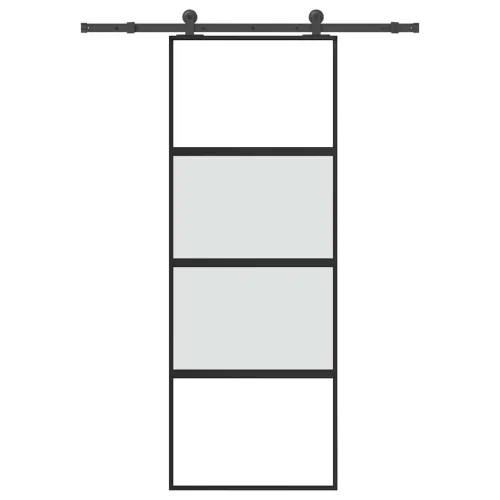 Klizna vrata s priborom 76 x 205 cm kaljeno staklo i aluminij - Matt and transparent 76 x 205 cm (152.5 cm) Cijena