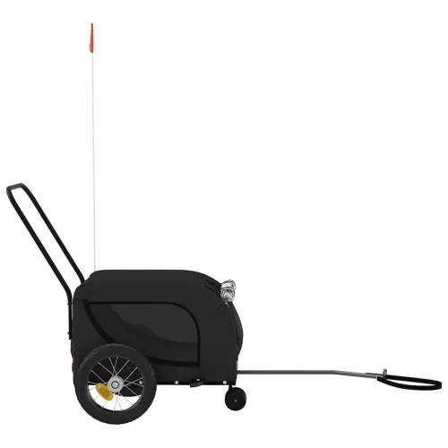 Prikolica za bicikl za ljubimce crna od tkanine i željeza - Crna 124 x 53 x 53 cm Cijena