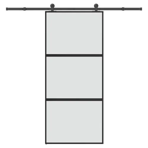 Klizna vrata s priborom 90 x 205 cm kaljeno staklo i aluminij - 90 x 205 cm (213.5 cm) matt matt Cijena